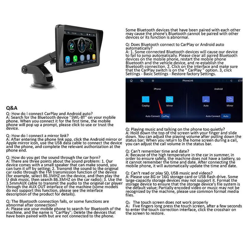 7-Inch Car Video Player for Summer, Car Accessories, Car Essentials, Car Gadgets, Car MP5 Player with Bluetooth-Compatible, Multifunctional Car Electronics for Car