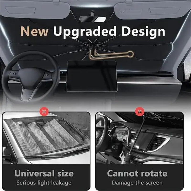 Portable UV Protection Car Parasol (1 Piece), Foldable Car Windshield Sunshade, Car Front Sunshade, Durable Car Windscreen Sun Shade for Car Windshield, Car Accessories