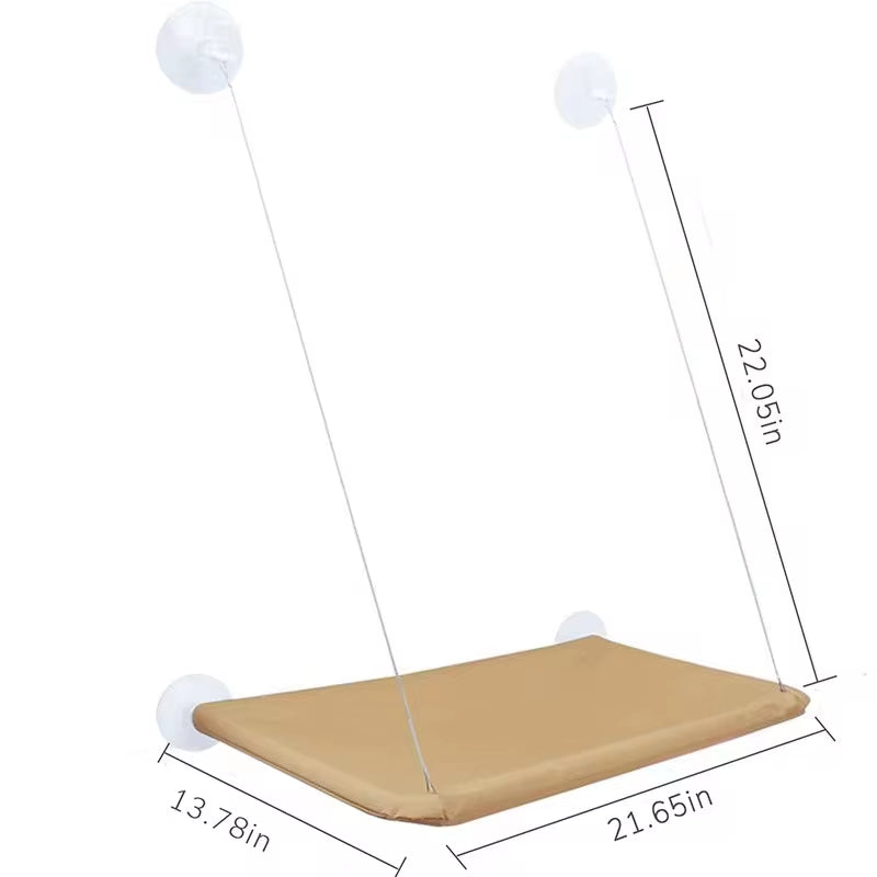 Foldable Cat Window Perch Bed Hammock Cat Window Wall Perch Hammock Seat with 4 Strong Suction Cups