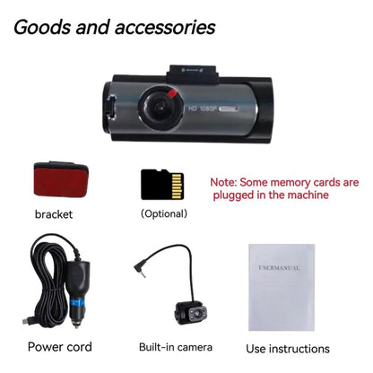Car Dashcam, Full HD Dash Camera for Car, HD Screen Car Dash Cam, Dash Cam Front and Rear, Dual-Lens Car Dash Cameras, Car Gadgets, Car Dashcam Video Recorder, Car Accessories, Car Electronics