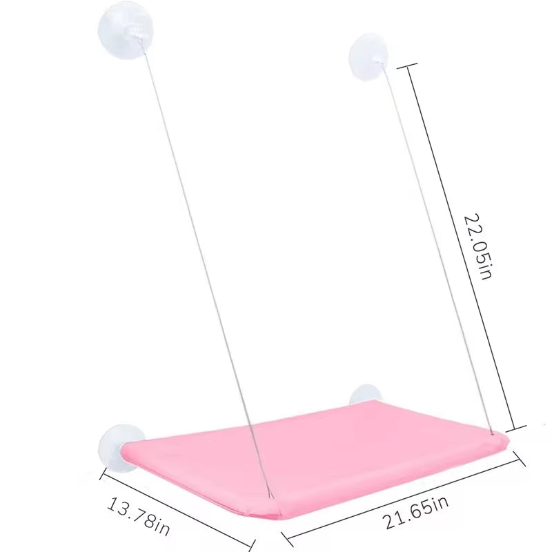 Foldable Cat Window Perch Bed Hammock Cat Window Wall Perch Hammock Seat with 4 Strong Suction Cups