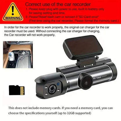 Car Dashcam, Full HD Dash Camera for Car, HD Screen Car Dash Cam, Dash Cam Front and Rear, Dual-Lens Car Dash Cameras, Car Gadgets, Car Dashcam Video Recorder, Car Accessories, Car Electronics