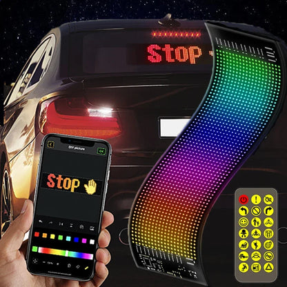 Car LED Matrix Pixel Panel DIY RGB Lighting Graffiti Scrolling Text Board Windshield Advertising Screen Bluetooth APP Control