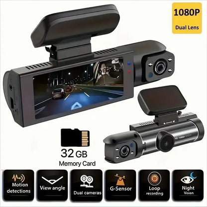 Car Dashcam, Full HD Dash Camera for Car, HD Screen Car Dash Cam, Dash Cam Front and Rear, Dual-Lens Car Dash Cameras, Car Gadgets, Car Dashcam Video Recorder, Car Accessories, Car Electronics