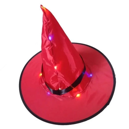 Halloween Decoration Outdoor Hanging Lighted Glowing Witch Hat Lights String Battery Outdoor Yard Tree Decorations