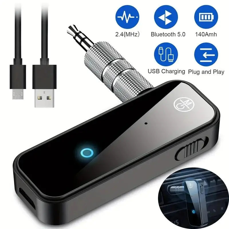 Car BT 5.0 Receiver Car Supplies, Car Audio Converter, Car Audio Adapter, Bluetooth-Compatible Transmitter for Car Speaker, Car Accessories