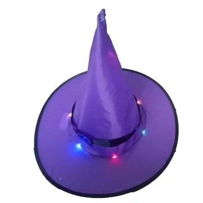 Halloween Decoration Outdoor Hanging Lighted Glowing Witch Hat Lights String Battery Outdoor Yard Tree Decorations