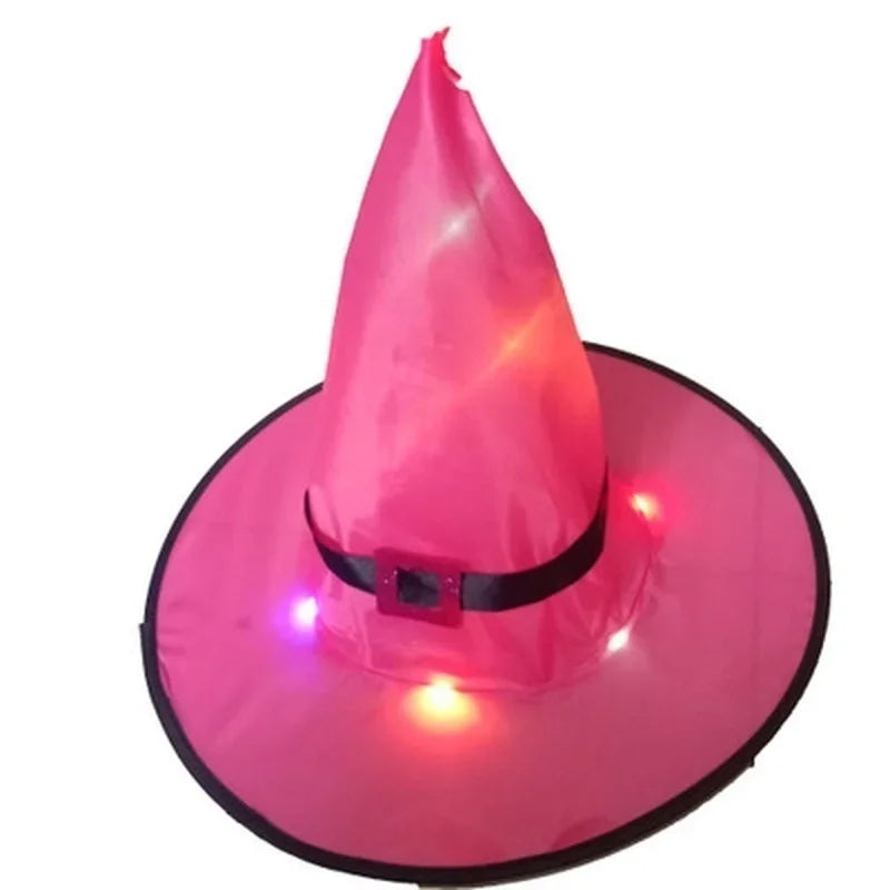 Halloween Decoration Outdoor Hanging Lighted Glowing Witch Hat Lights String Battery Outdoor Yard Tree Decorations