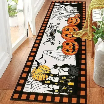 Halloween Horror Pumpkin Kitchen Hallway Balcony Rugs Home Decor Bedroom Bedside Foot Mat Bathroom Laundry Room Anti-Slip Mat