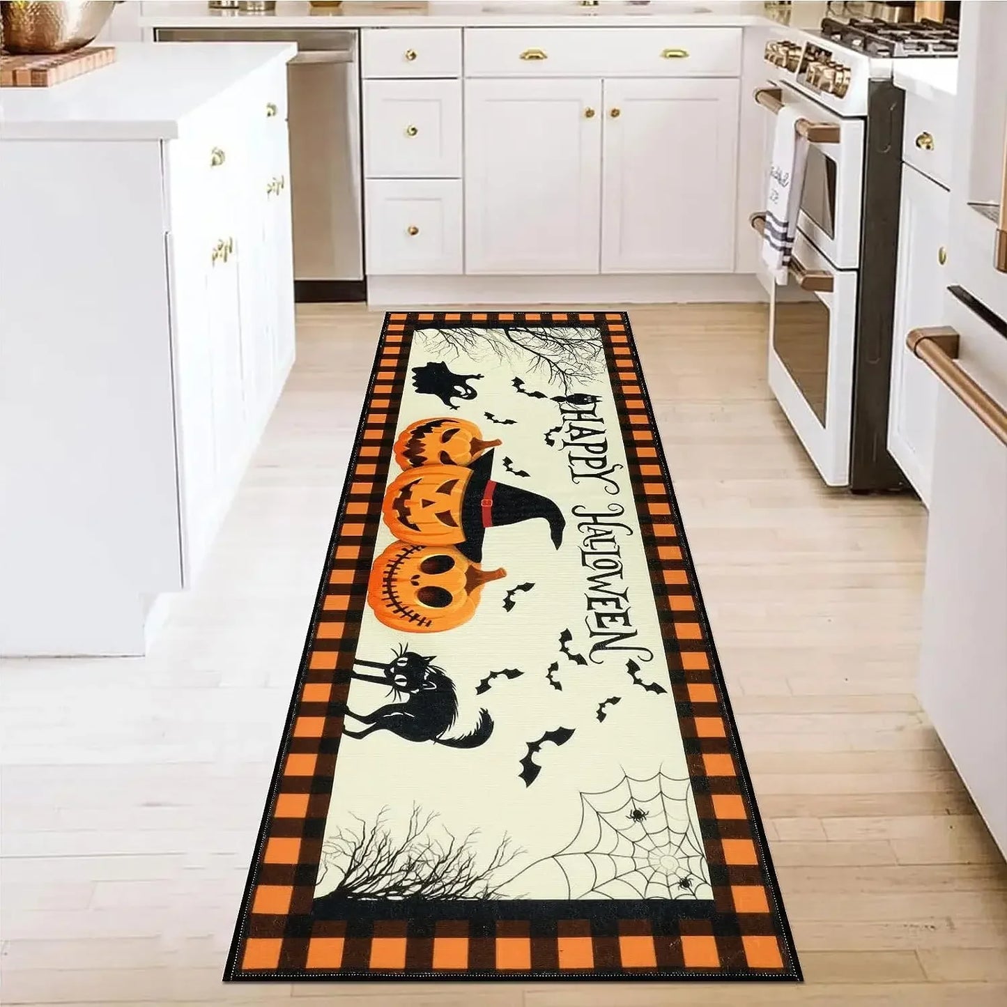 Halloween Horror Pumpkin Kitchen Hallway Balcony Rugs Home Decor Bedroom Bedside Foot Mat Bathroom Laundry Room Anti-Slip Mat