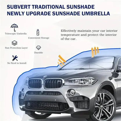 Portable UV Protection Car Parasol (1 Piece), Foldable Car Windshield Sunshade, Car Front Sunshade, Durable Car Windscreen Sun Shade for Car Windshield, Car Accessories