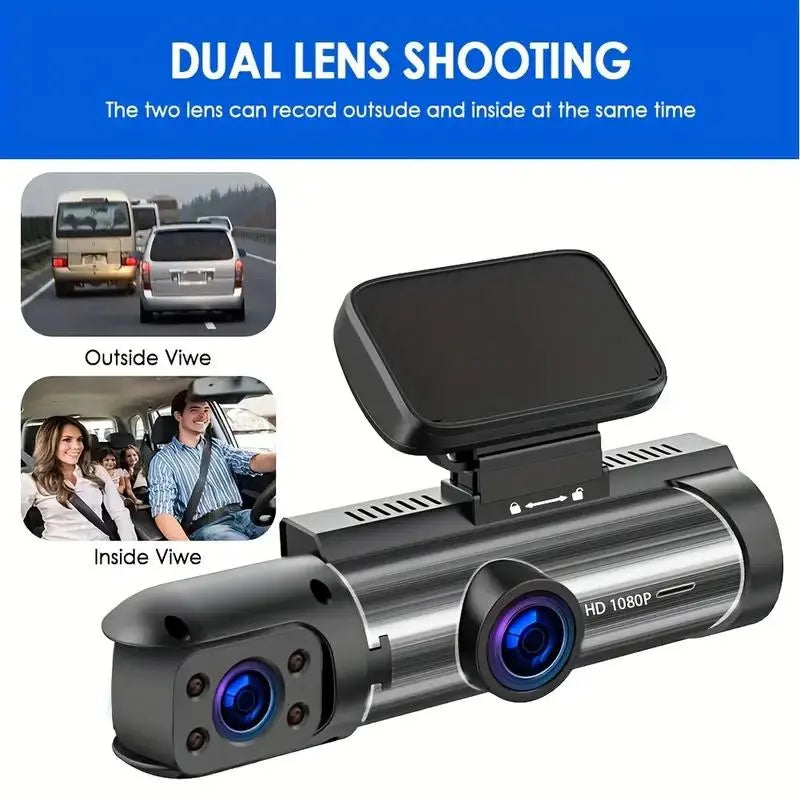 Car Dashcam, Full HD Dash Camera for Car, HD Screen Car Dash Cam, Dash Cam Front and Rear, Dual-Lens Car Dash Cameras, Car Gadgets, Car Dashcam Video Recorder, Car Accessories, Car Electronics