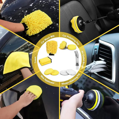 27Pcs Car Detailing Kit, Car Detailing Brush Set, Auto Detailing Drill Brush Set, Car Detailing Brushes, Car Wash Kit, Car Accessories, Car Cleaning Tools Kit for Interior, Exterior, Wheels