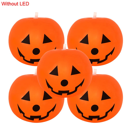 5Pcs Halloween LED Glowing Balloons Horror Ghost Pumpkin Latex Ballon Halloween Party Decorations for Home Indoor Outdoor Kids