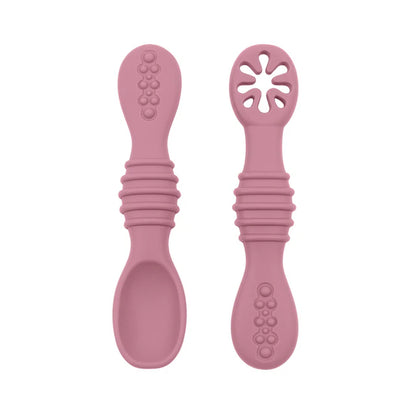 Baby Spoon Fork Set Food Grade Silicone Sticky Spoon Children Cutlery Training Spoon Feeding Tableware Soft Kitchen Accessories