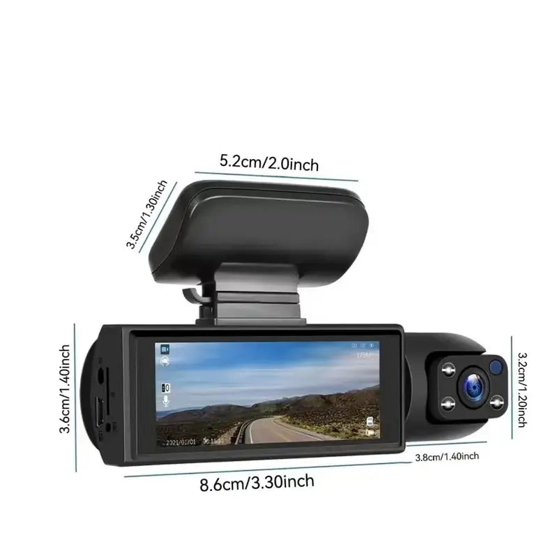 Car Dashcam, Full HD Dash Camera for Car, HD Screen Car Dash Cam, Dash Cam Front and Rear, Dual-Lens Car Dash Cameras, Car Gadgets, Car Dashcam Video Recorder, Car Accessories, Car Electronics
